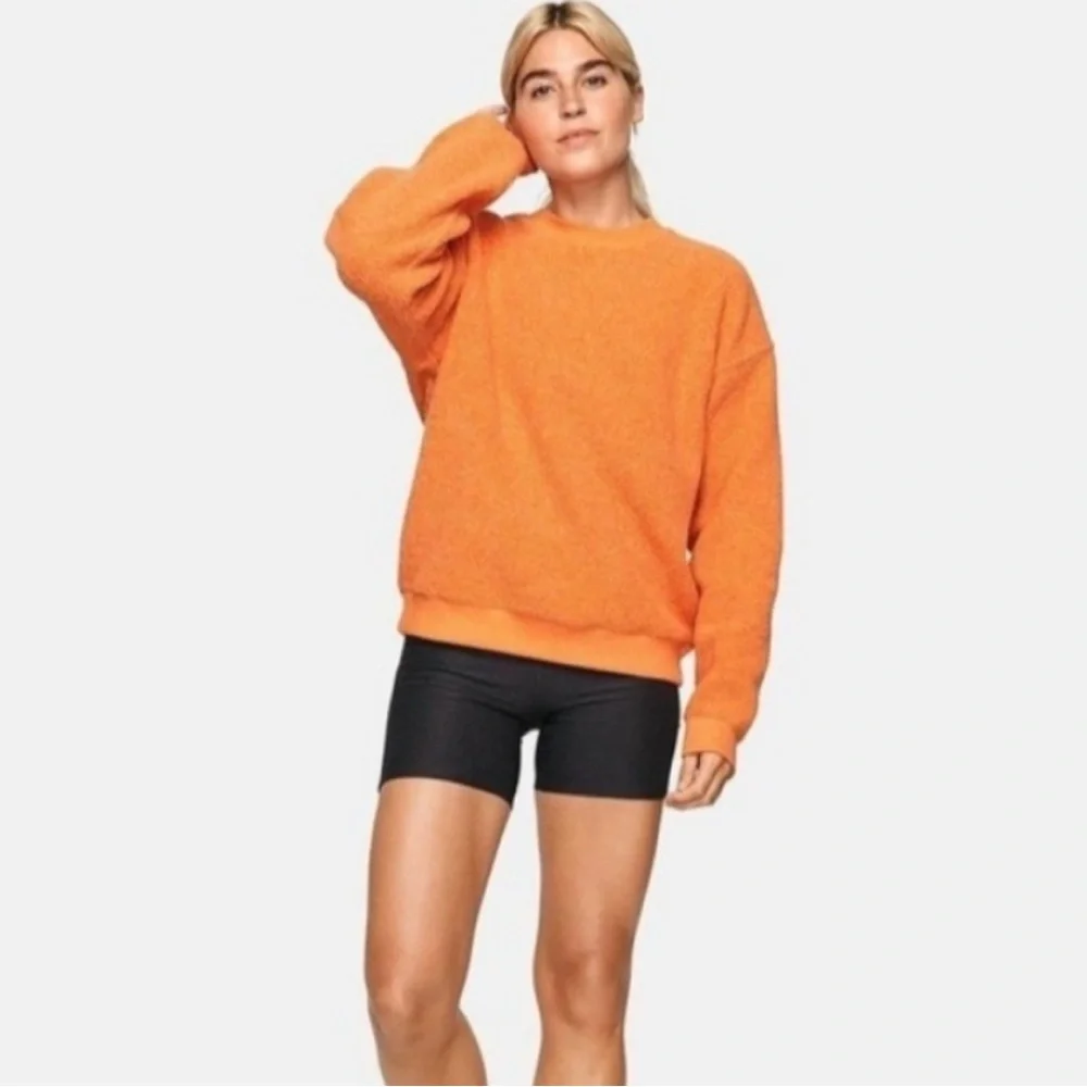 Outdoor Voices MegaFleece Oversized Crewneck Sweatshirt Sunstone Orange $98 Wool - Picture 7 of 7